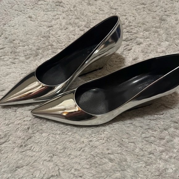 Marni Silver Pointed Toe Wedges - Picture 4 of 6